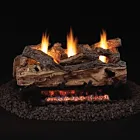 Peterson Real Fyre Split Oak See-Through Ventless Gas Log Set