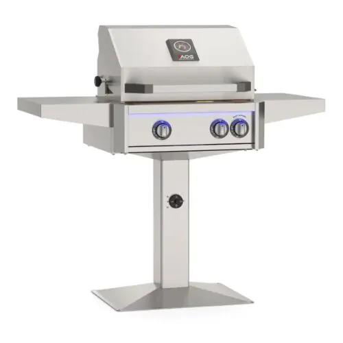 American Outdoor Grill 24" 2-Burner L-Series Patio Post Grill with Lights & Rotisserie Kit