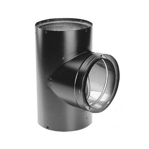 Duravent 8DVL-T Double-Wall Black Tee w/Clean-Out Cap