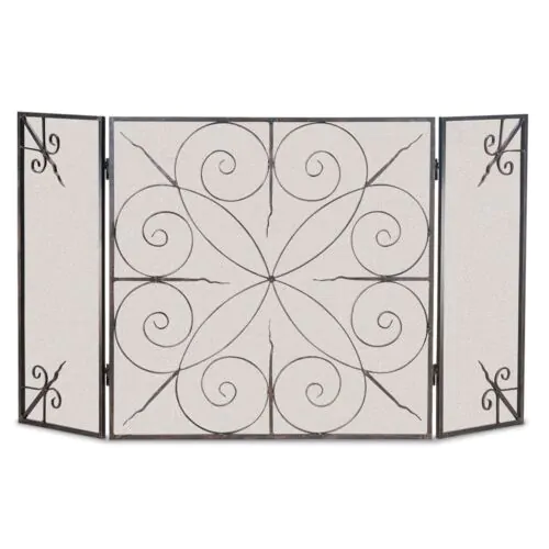 Pilgrim Black Elements 3 Panel Folding Screen - 52.5"W x 30"H