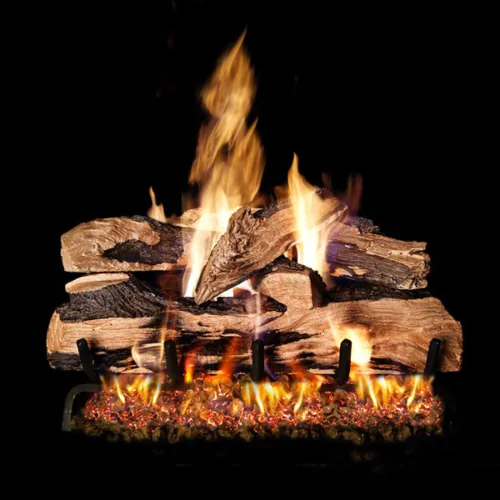 Peterson Real Fyre Split Oak Designer Plus See-Through Vented Gas Log Set